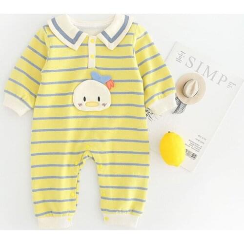 Outdoor Clothes Toddler Striped Printed Outfits Cotton Jumpsuit for Baby Boys Girls Long Sleeve Romper Clothing Newborn Home