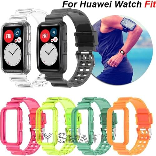 Glacier Transparent Strap For Huawei Watch Fit Smart Watch Band Sport Wristband TPU Soft Replacement Straps