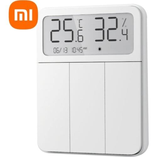 Xiaomi Mijia Smart Wall Switch Light Remote Control Wireless 3 Key Switchs with temperature and humidity LCD digital screen