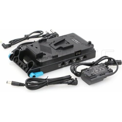 V-Mount Battery Plate with D-Tap Female DC Output LP-E6 Dummy Battery for BMCC BMPCC Canon 5D2 5D3 60D 70D 80D Camera
