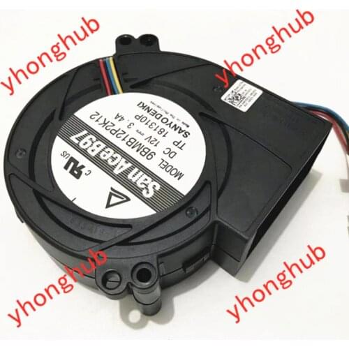 Sanyo Denki 9BMB12P2K12 DC 12V 3.4A 97x97x33mm 4-wire Server Blower Fan