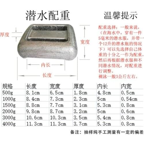 Pure lead Diving weight