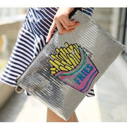BlingBling fashion personality fringe sequins casual female envelope bag handbag clutch womens crossbody messenger bag purse