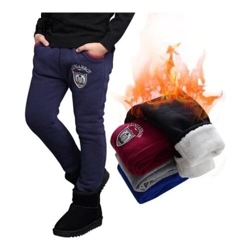 XINBAO 3-10T Boys Winter Pants With Fleece Warm Children Clothing Long Trousers cotton sports Thickening Pants Kids Clothes