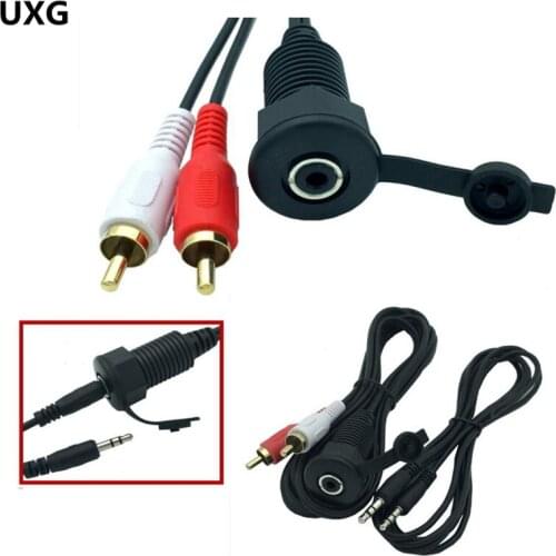 1M 2M 3RCA Male to 3.5mm Female Extention Mount, Flush Mount, Dash Mount, Panel Mount Cable for Car, Boat, Motorcycle