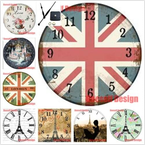 2020 top popular 5d diamond painting full set England clock 5d diamond mosaic sale clock 5d diamond embroidery full square/round