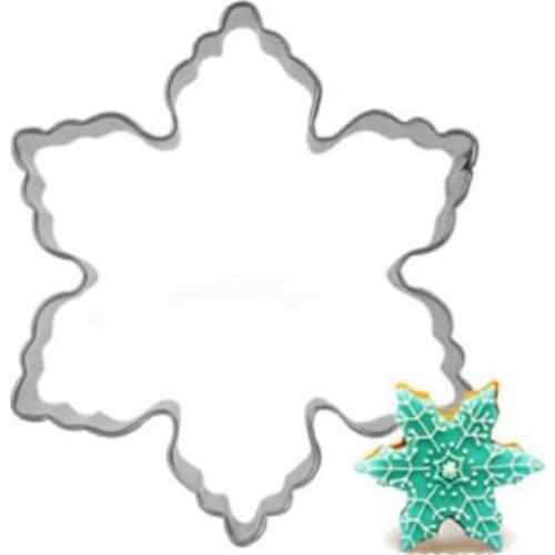 3D Christmas Snowflake Cookie Cutter Stainless Steel Biscuit Knife Baking Fruit Kitchen Mold Embossing Printing