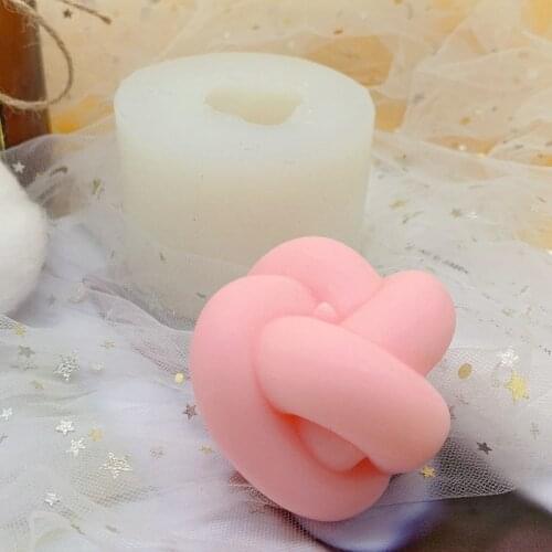3d Silicone Mold for Candle Making Knotted Yarn Ball Scented Candle Mold Spiral Water Pipe Shape DIY Decoration Mold Resin Mould