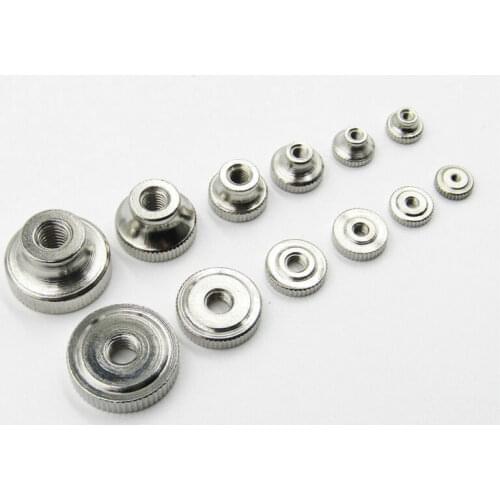 5 pcs Knurled Thin Nut Nickel Knurled Thin thumb Nut Flat Head Single Layer Hand tight nut M2 M3 M4 M5 M6