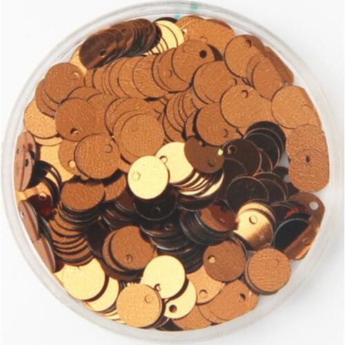 50g (4000pcs) 6mm Brown Flat Round Sequins For Craft PVC DIY Garment Sewing Wedding Accessories With 1 Side Hole Spangles