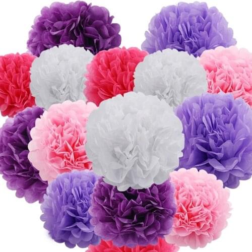 30 Colors 50 pcs/lot 4" 10CM Tissue Paper Pom Poms Decorative Flower Balls Wedding Party Home Decoration paper Decor Craft