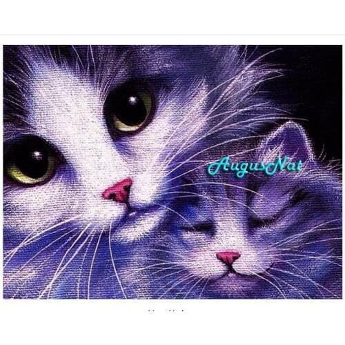 Cats diamond painting full drill mother kids wall art picture diamond dotz animals diamond drawing sticker beads painting decor