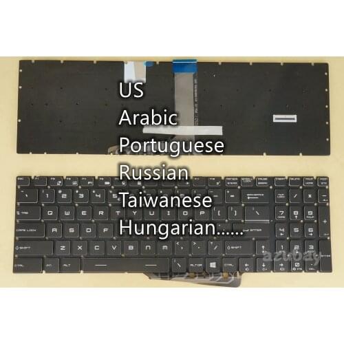 US Arabic PT Russian TW Hungarian Keyboard For MSI GL75 Leopard 9SCSR 9SDR 9SER 10SFSK 9SD 9SDK 9SE 9SF NSK-FCBBN 9Z.NEKBN.B1D