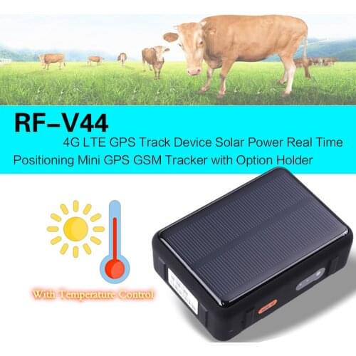 Temperature Control GPS Cow Tracker RF-V44 4G LTE Car GPS Tracker GPS GSM WIFI Tracking with Solar Charging Waterproof SOS Alarm