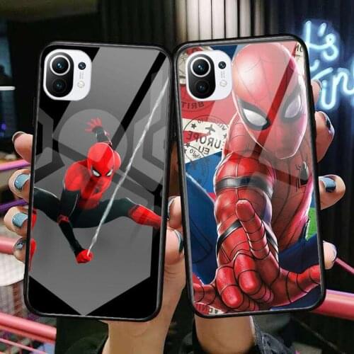 Spider-Man Flying Cool Tempered Glass Phone shell Case For xiaomi redmi 11 Lite pro Ultra 10T 10 9 8 cc se Cover Silicone Cases