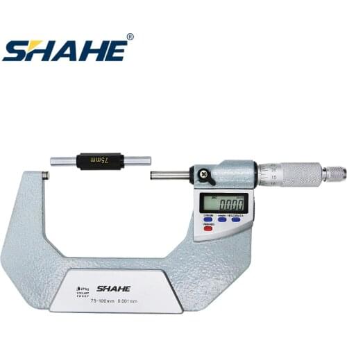 SHAHE IP65 waterproof digital micrometer 75-100 mm 0.001 mm Electronic digital outside micrometer caliper gauge