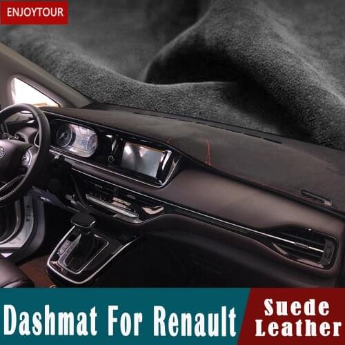 For Renault Laguna Fluence Megane Talisman Captur Kadjar Kaptur Koleo Suede Leather Dashmat Dashboard Cover Pad Dash Mat LHD RHD