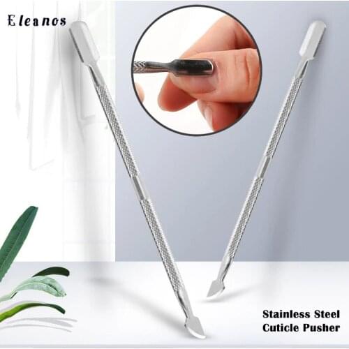 1pcs Double-ended Oblique Head Stainless Steel Cuticle Pusher Dead Skin Push Remover For Pedicure Manicure Nail Art Cleaner Care
