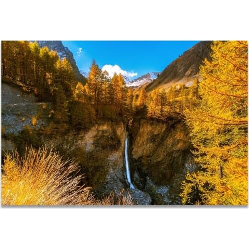 Natural Landscape Painting Coast Mountain River Lakes Waterfalls Mountain Plitvice Canvas Picture For Living Room Wall Art Print