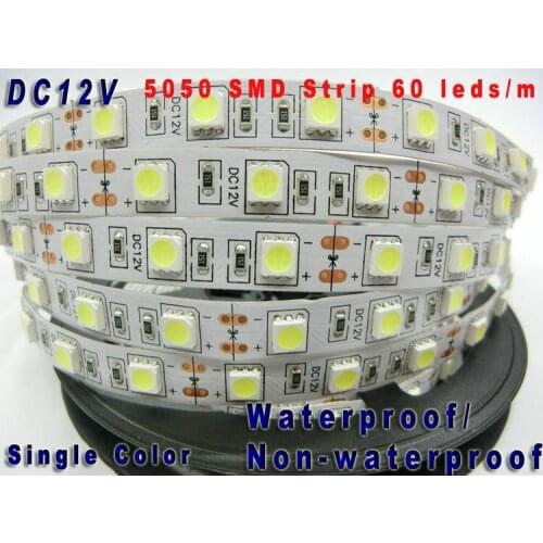 5m 300 LED 5050 SMD 12V flexible light 60 led/m waterproof LED strip Non-waterproof Cool white warm white blue green red yellow