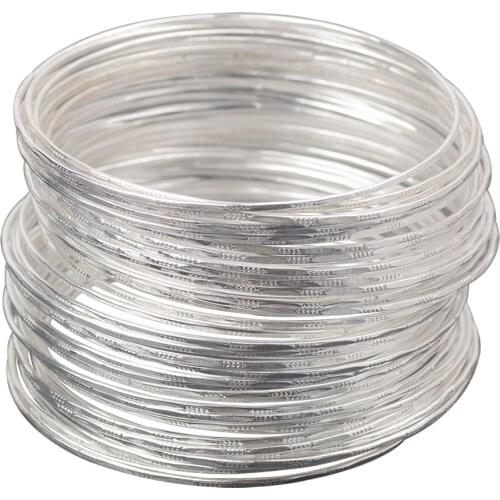 50pcs Exquisite Silver Alloy Dance Bracelet with Fine Pattern