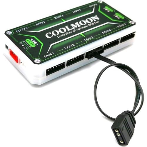 Coolmoon Fan Controller Adapter Cable 5V 3 Pin to Small 4Pin/6Pin ARGB Converter Cord for Computer Fan Adapter Acces