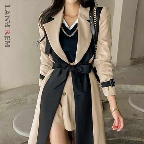 LANMREM Women's Long Trench Coats