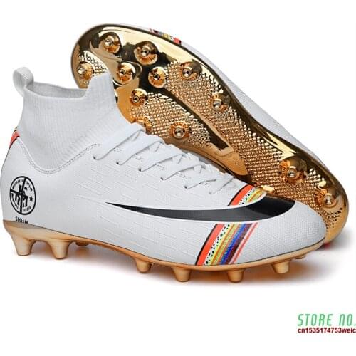 Gold bottom mens soccer shoes indoor sports shoes turf spikes Superfly Futsal direct sales rainbow high help football shoes