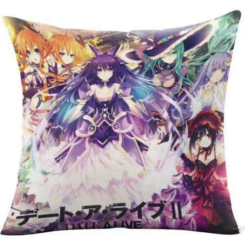 Anime date a live Two-sided pattern Soft nap Plush Square throw pillow