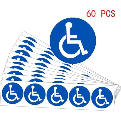 Disabled Wheelchair Symbol Labels | Handicapped Access Sticker Signs 2 inch Round Convenient Decals for Handicapped Parking