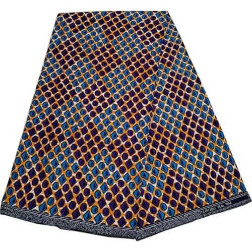 Veritable Best Quality African Nigerian Dress Material For Sewing 100%Soft Ankara Wax Dye Printed Cotton Fabric 6 Yards V-L 6-28