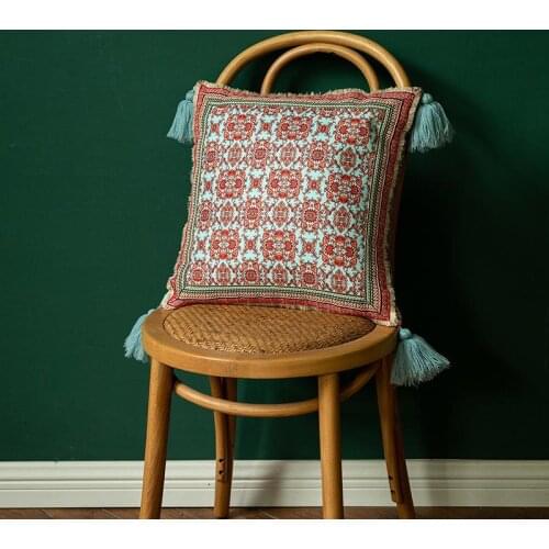 Croker Horse Design Ethnic Embroidery Flower Sofa Cushion Cover Pillow Case Without Core Sofa Square Waist Print Cushion Cover