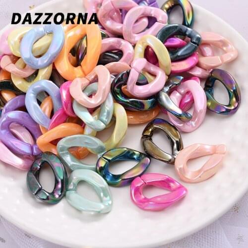 New 30-120Pcs/Pack 14x20mm Colourful AB Acrylic Buckle Beads For Handmade Making Jewelry DIY Bracelet Necklace Accessories