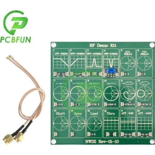 Professional RF Demo Kit NanoVNA RF Tester Board Filter Attenuator for NanoVNA-F Vector Network Analyzer + 2 UFL Adapter Cable