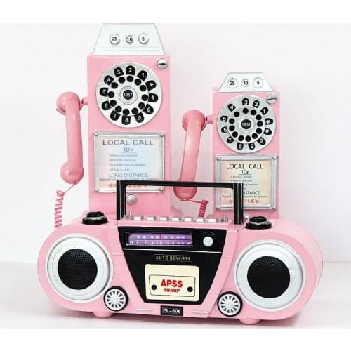Pink telephone wall pendant radio model ornament net red shop decoration shop dress window display