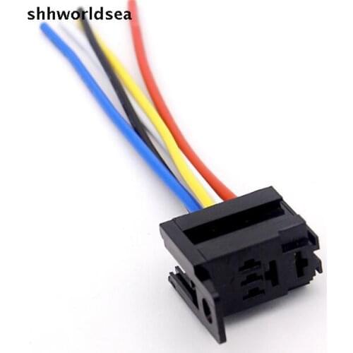 Shhworldsea 10PCS Automotive Relay Sockets 5 Pin Mount, Series Relays 30A Auto relay connector plug car relay holder