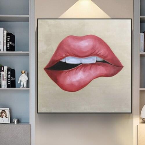 Modern Wall Art Canvas Oil Painting Abstract Sexy Red Lip Posters and Prints Wall Pictures for Living Room Home Decor Cuadros