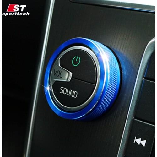Car Styling Air-Conditioning Button Cover Ring For Volvo Air Conditioner Button Stickers For Volvo S60 V60 XC60 S60L S80 V40