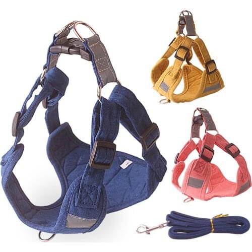 Reflective Pet Traction Rope Bulldog Chest Back Strap Breathable Dog Harness And Leash Set Puppy Cat Outdoor Walking Leash Vest