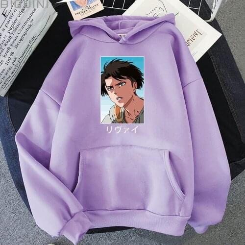 Attack on Titan Anime Hoodies Men/ Women Levi Ackerman Printed Tops Spring Plus Size Pullover Japanese Streetwear Hip Hop Trendy