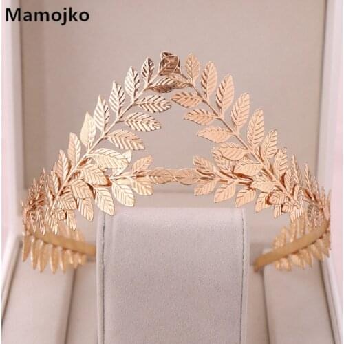 Mamojko Simple Gold Silver Color Leaves Crown&Tiaras for Women Fashion Wedding Queen Crown Hair Dress Accessories