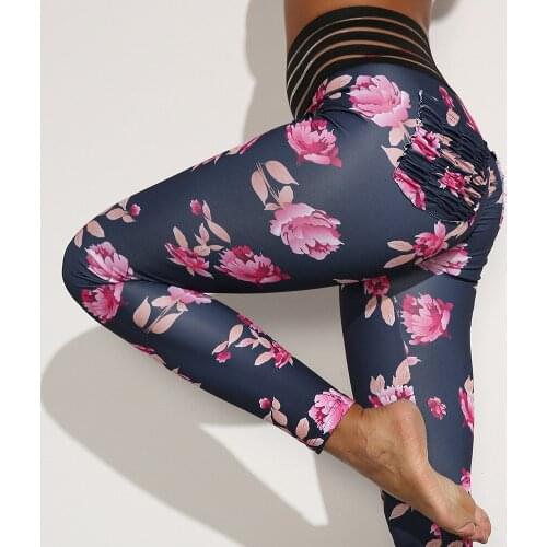 Womens High Waist Gym Leggings Sport Fitness Printed Yoga Pants Sports Tights Woman Push Up Elastic Seamless Leggings News