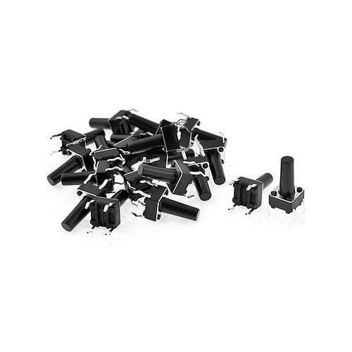 100 x Black Push Button Momentary Tactile Tact Switch 6 x 6 x 16mm