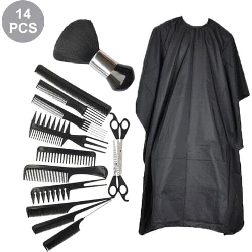 14Pcs Hair Scissor Hairdressing Scissors Kit Hair Cutting Cape Scissors Hairbrush Hair Clip Grooming Comb Barber Haircut Set