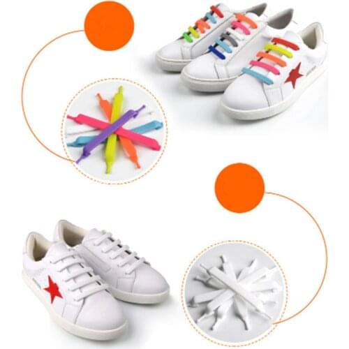 20Pc/Set Fashion Unisex Women Men Athletic Running No Tie Shoelaces Elastic Silicone Shoe Lace All Sneakers Fit Strap No Tie