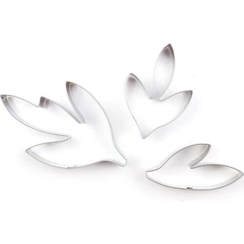 3pcs/set Penoy Flower Leaves Fondant Cutters Set Stainless Steel Sugarcraft Cakes Decorating Tool