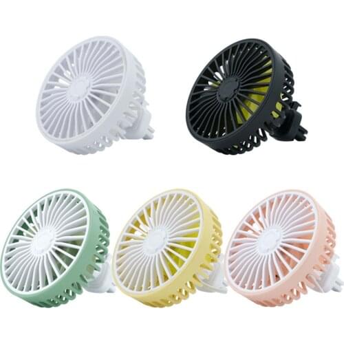 360 Degree All-Round Adjustable Portable Car Fan Air Vent Mount 3 Speed USB Cooling Fan With Colorful Breathing Light