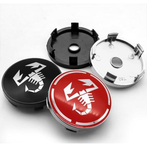 4pcs 56mm/60MM Abarth Scorpion Logo Car Wheel Center Hub Caps Badge Emblem Stickers Dust-proof Covers Car Decoration Accessories
