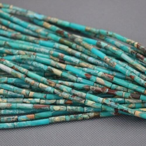 4x14mm Cingesto Natural 6Colors Jaspe GemsStone Beads for Jewelry Making, 2Strands Women Fashion Necklace DIY Making Accessories