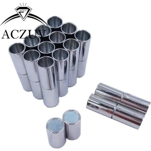 500Pcs 3mm 4mm 5mm 6mm 8mm Hole Rhodium Plated Metal End Caps Magnetic Clasps for Round Leather Cord Jewelry Findings LMC002